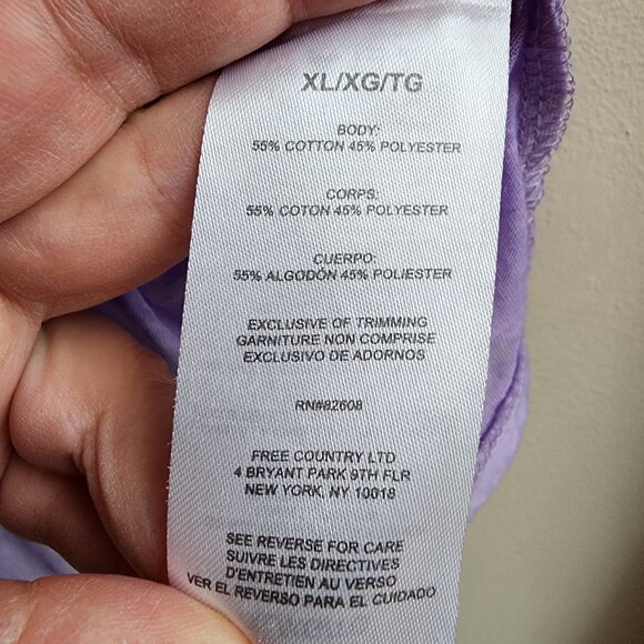 Free2B Purple Scoop Neck Tissue T-Shirt Size XL - Picture 10 of 15
